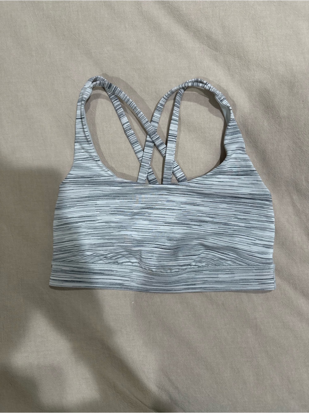 lululemon Striped Light Gray Sports Bra